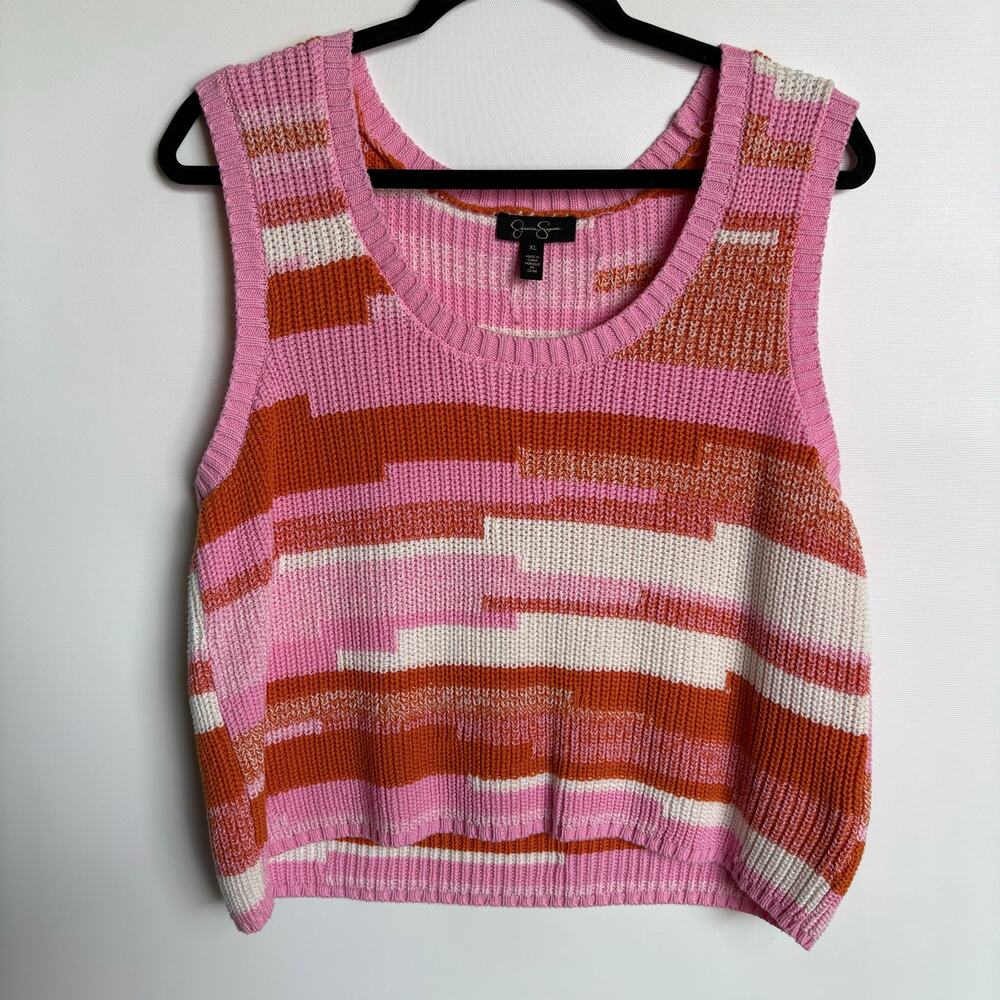 PINK/ORANGE SWEATER TANK - SPRING/SUMMER - XL -  JESSICA SIMPSON